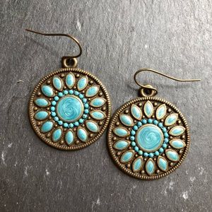 Jewelry - Blue Stone Flower Earrings Jewelry - Blue Stone Flower Earrings